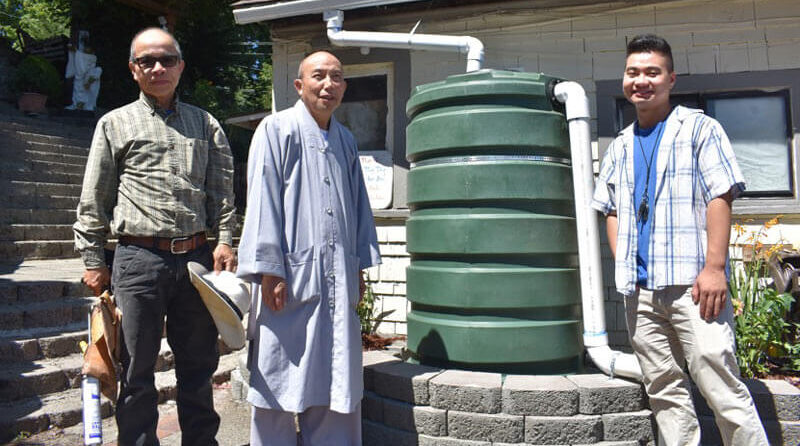 Co Lam installed five cisterns to store rainwater